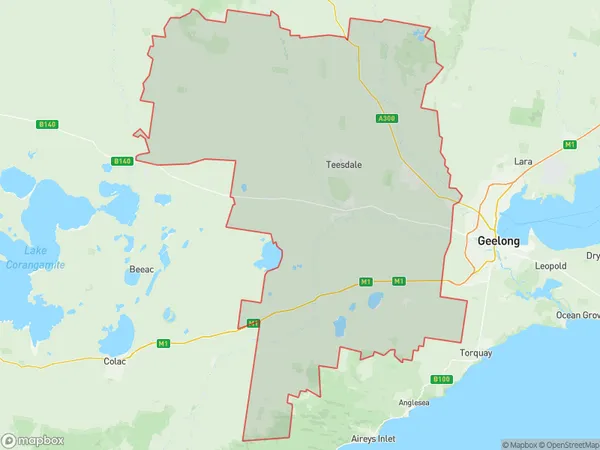 Barwon West, Victoria Polygon Area Map