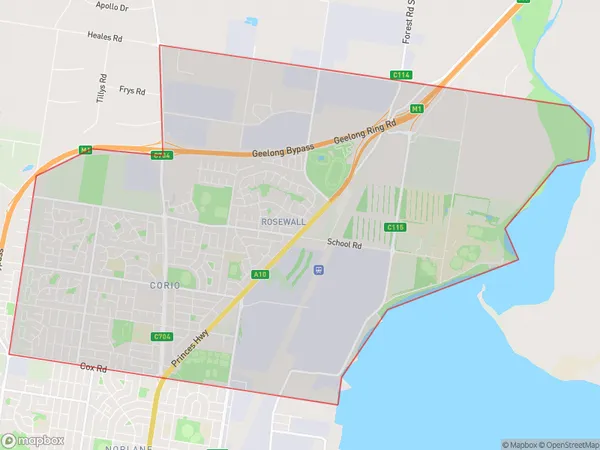 Corio Norlane, Victoria Polygon Area Map