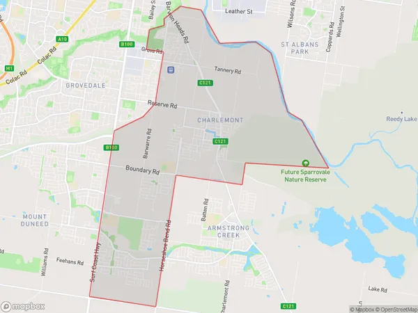 Charlemont, Victoria Polygon Area Map