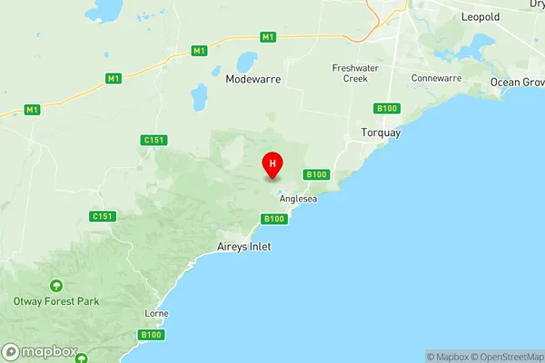 Lorne Anglesea, Victoria Region Map