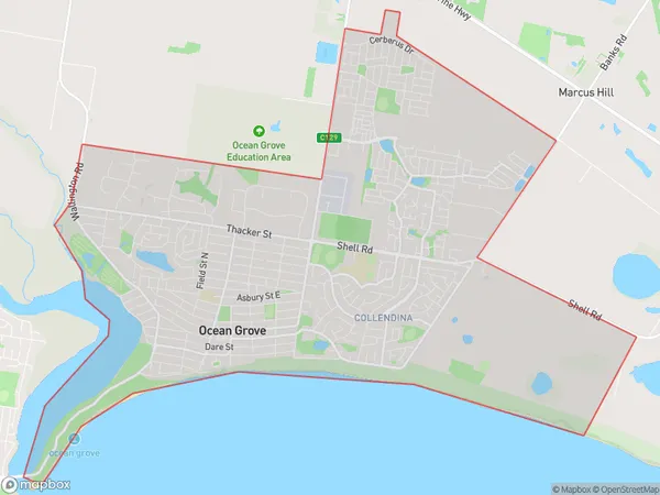 ZipCode 3217 Areas Map for Ocean Grove - Barwon Heads