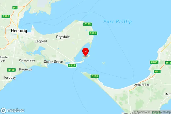 Point Lonsdale Queenscliff, Victoria Region Map