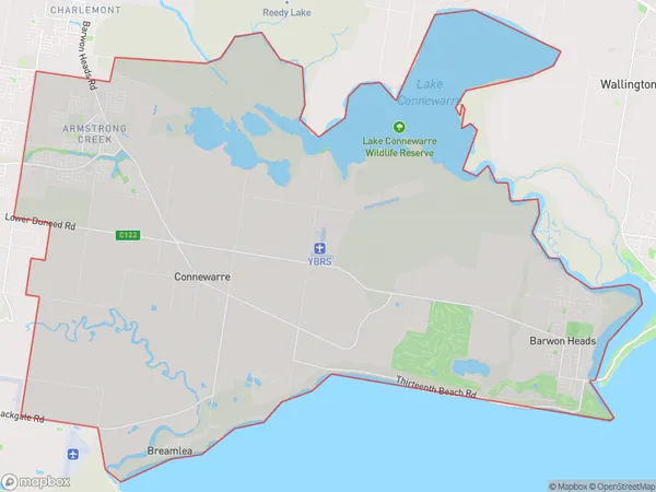 Barwon Heads Armstrong Creek, Victoria Polygon Area Map