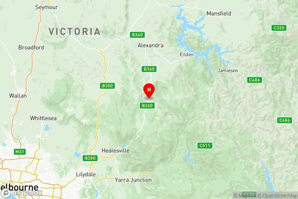 Upper Goulburn Valley, Victoria Region Map