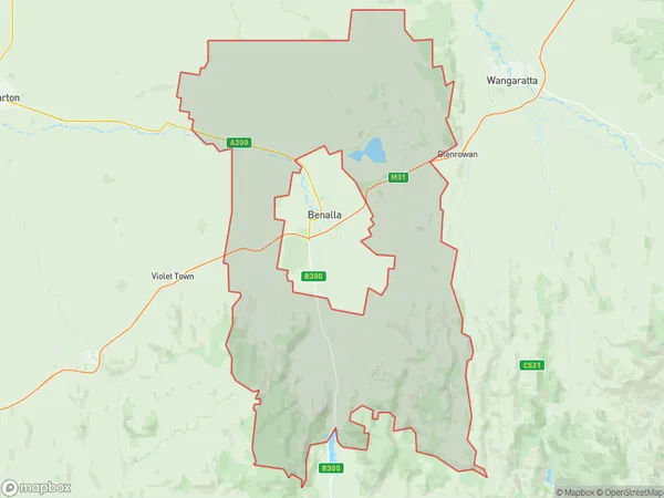 ZipCode 3726 Areas Map for Benalla Region