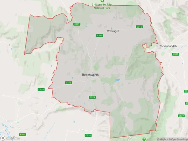 ZipCode 3747 Areas Map for Beechworth