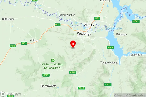 West Wodonga, Victoria Region Map