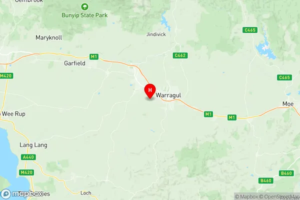 Warragul, Victoria Region Map