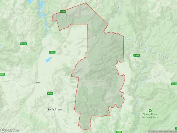 Alps East, Victoria Polygon Area Map