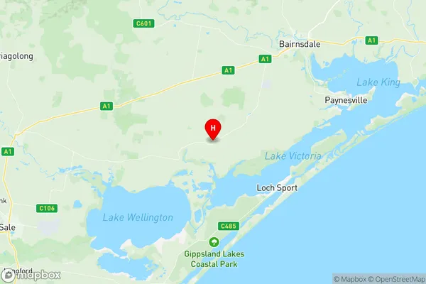 Paynesville, Victoria Region Map