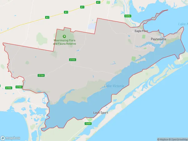 Postal Code 3880 Regions Map for Paynesville