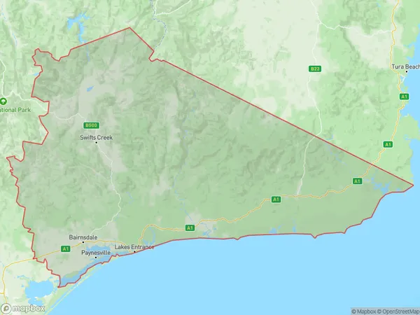 Gippsland East, Victoria Polygon Area Map