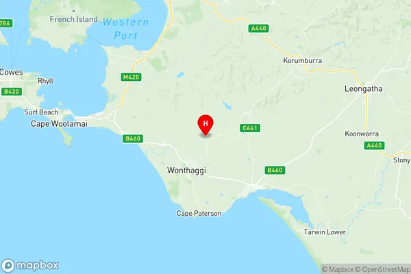 Wonthaggi Inverloch, Victoria Region Map