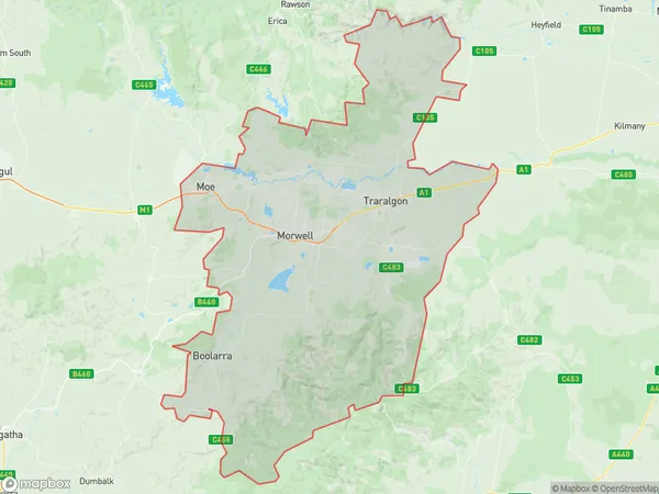 Latrobe Valley, Victoria Polygon Area Map