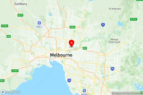 Alphington Fairfield, Victoria Region Map