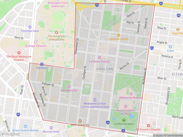 ZipCode 3053 Areas Map for Carlton