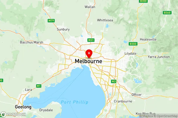 Melbourne City, Victoria Region Map