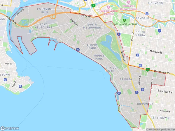 Port Phillip, Victoria Polygon Area Map