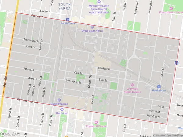 South Yarra South, Victoria Polygon Area Map