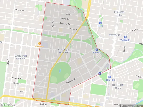 Fitzroy North, Victoria Polygon Area Map