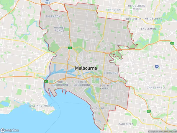 Melbourne Inner, Victoria Polygon Area Map