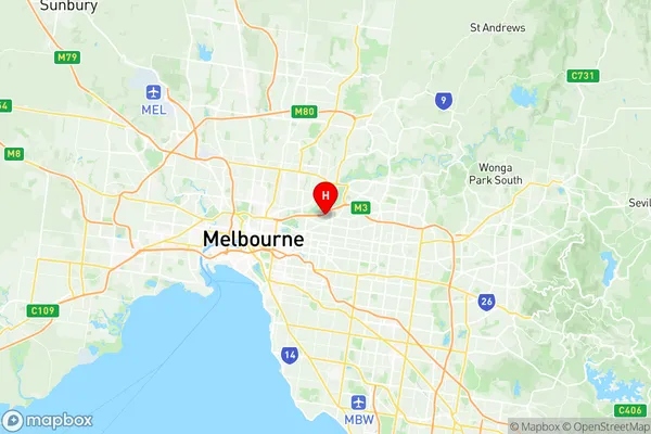 Kew East, Victoria Region Map