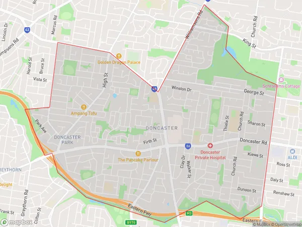 ZipCode 3108 Areas Map for Doncaster