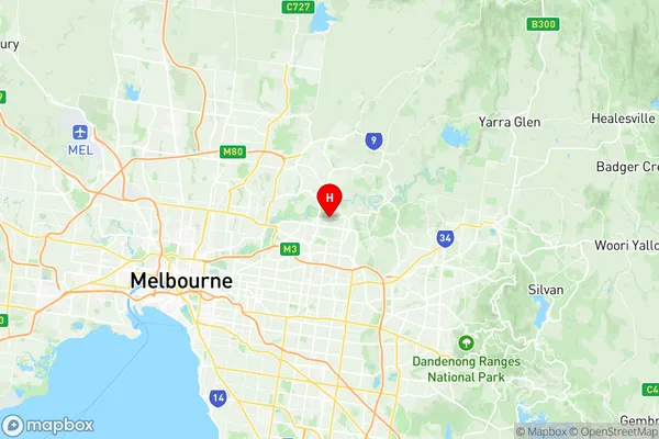 Templestowe, Victoria Region Map