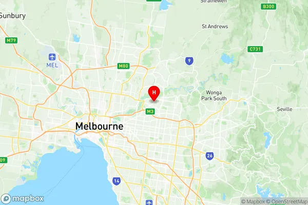 Templestowe Lower, Victoria Region Map