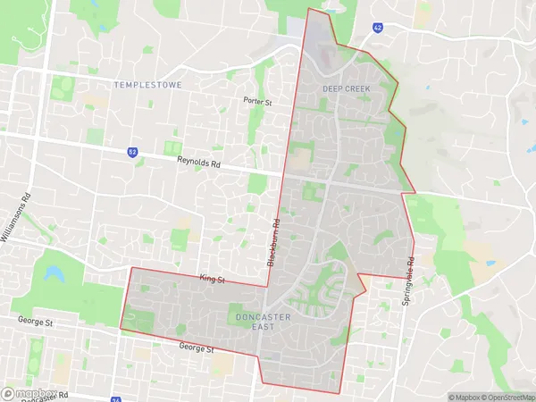 AU PostCode 3109 Suburbs Map for Doncaster East (North)