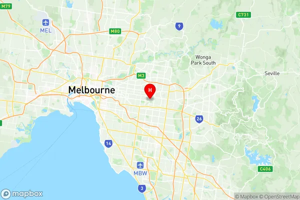 Box Hill, Victoria Region Map