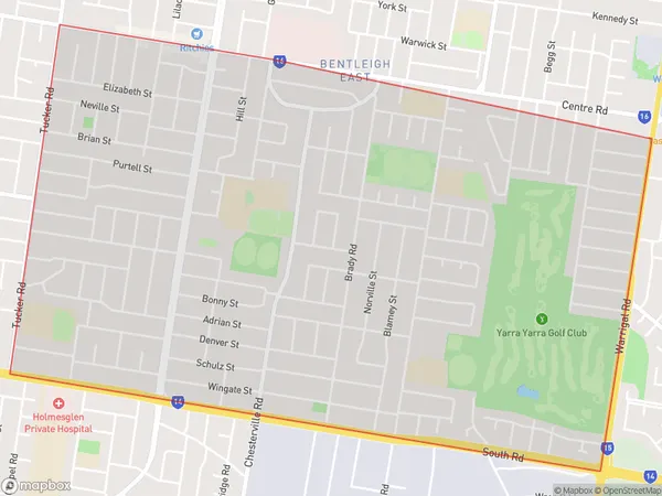 Bentleigh East South, Victoria Polygon Area Map