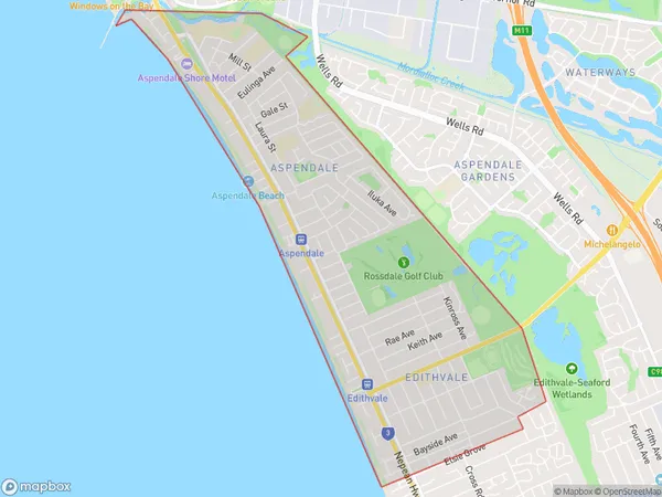 Edithvale Aspendale, Victoria Polygon Area Map