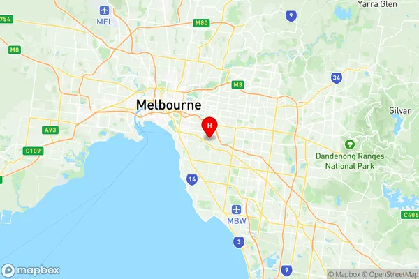 Malvern East, Victoria Region Map