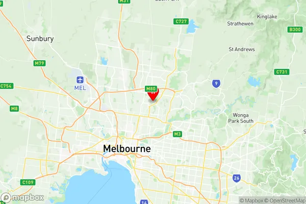 Kingsbury, Victoria Region Map