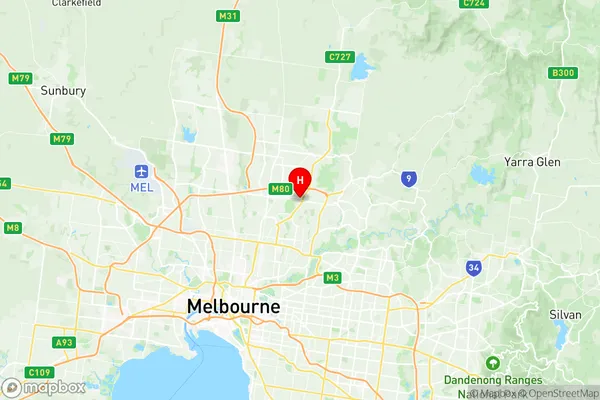 Bundoora West, Victoria Region Map