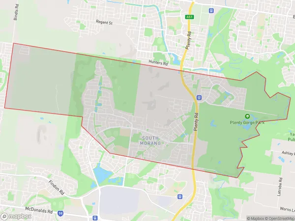 South Morang North, Victoria Polygon Area Map