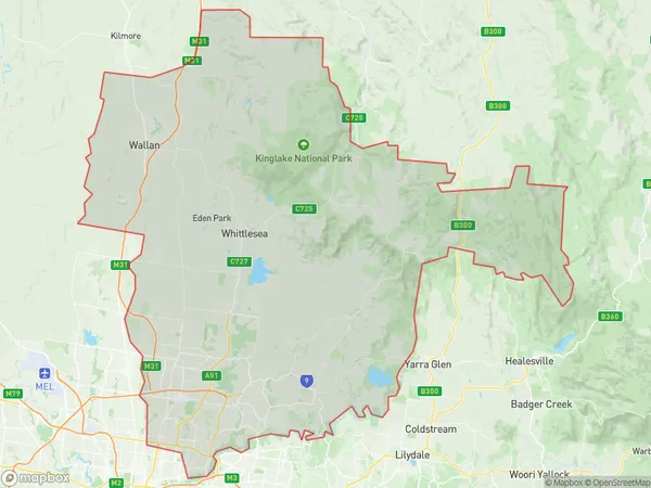 Melbourne North East, Victoria Polygon Area Map