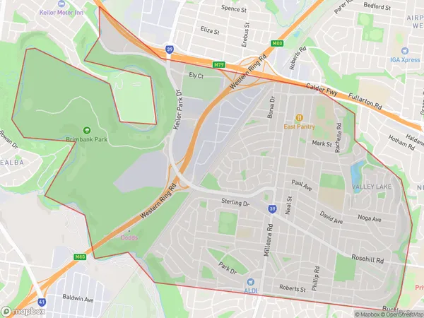 ZipCode 3034 Areas Map for Keilor East