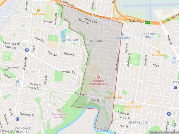 AU PostCode 3040 Suburbs Map for Niddrie - Essendon West