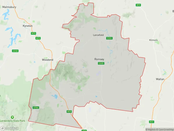 Macedon Ranges, Victoria Polygon Area Map