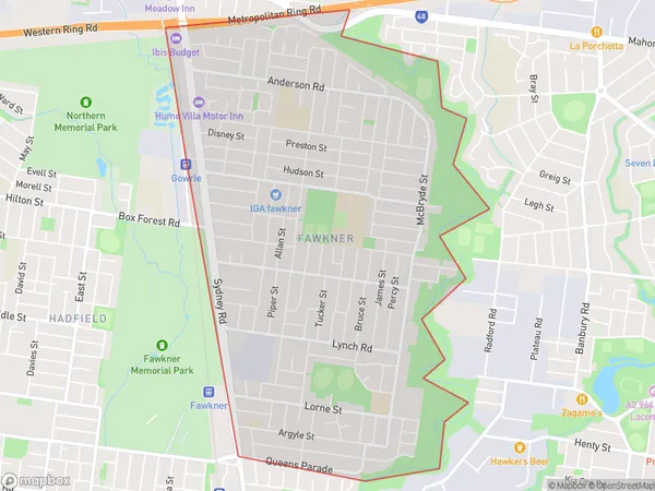 ZipCode 3060 Areas Map for Fawkner