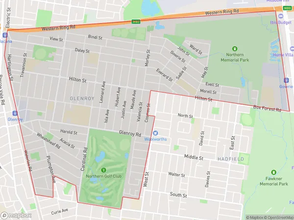 Glenroy East, Victoria Polygon Area Map