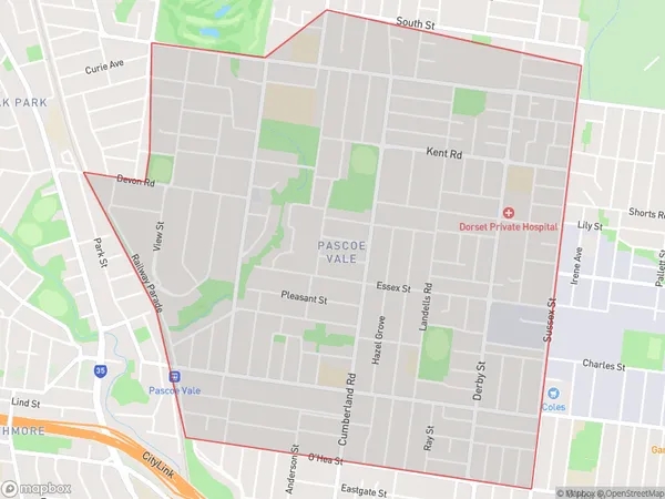 Pascoe Vale, Victoria Polygon Area Map