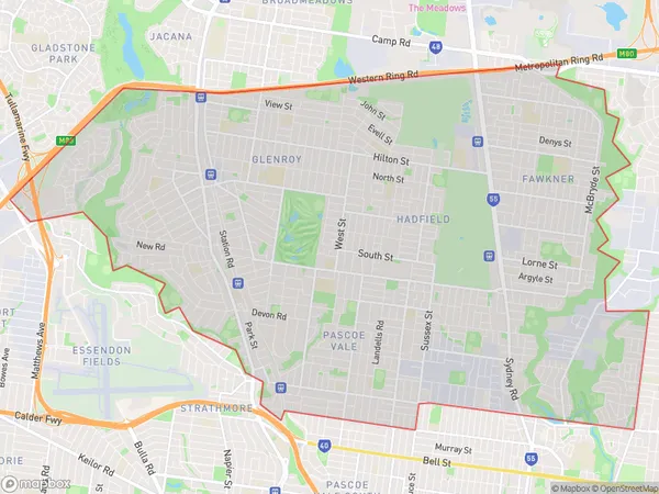 Moreland North, Victoria Polygon Area Map