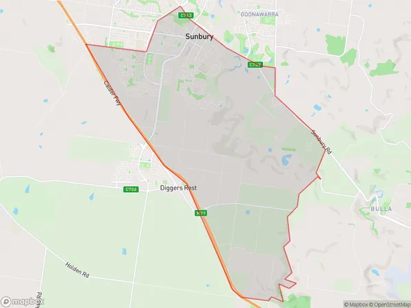 Sunbury South, Victoria Polygon Area Map