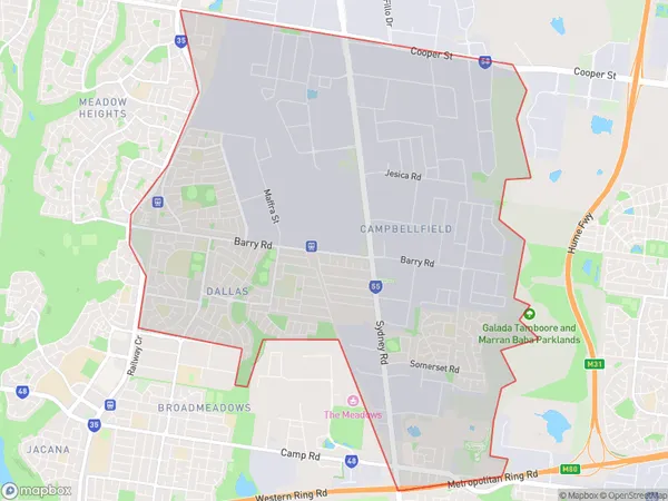 ZipCode 3061 Areas Map for Campbellfield - Coolaroo