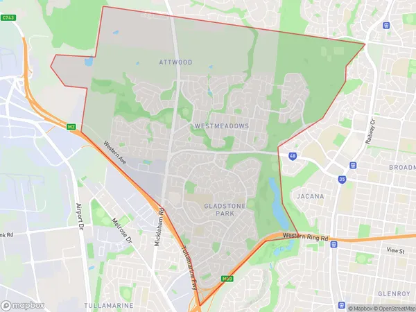 ZipCode 3049 Areas Map for Gladstone Park - Westmeadows