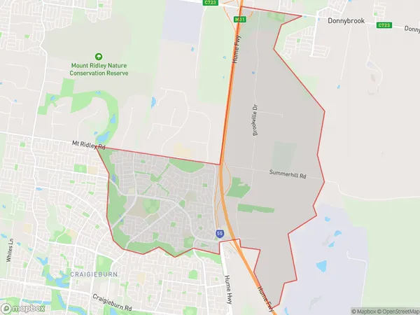 Craigieburn North, Victoria Polygon Area Map