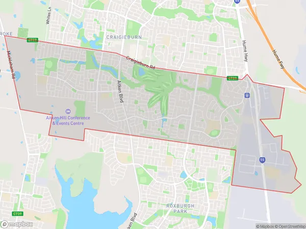 Craigieburn South, Victoria Polygon Area Map